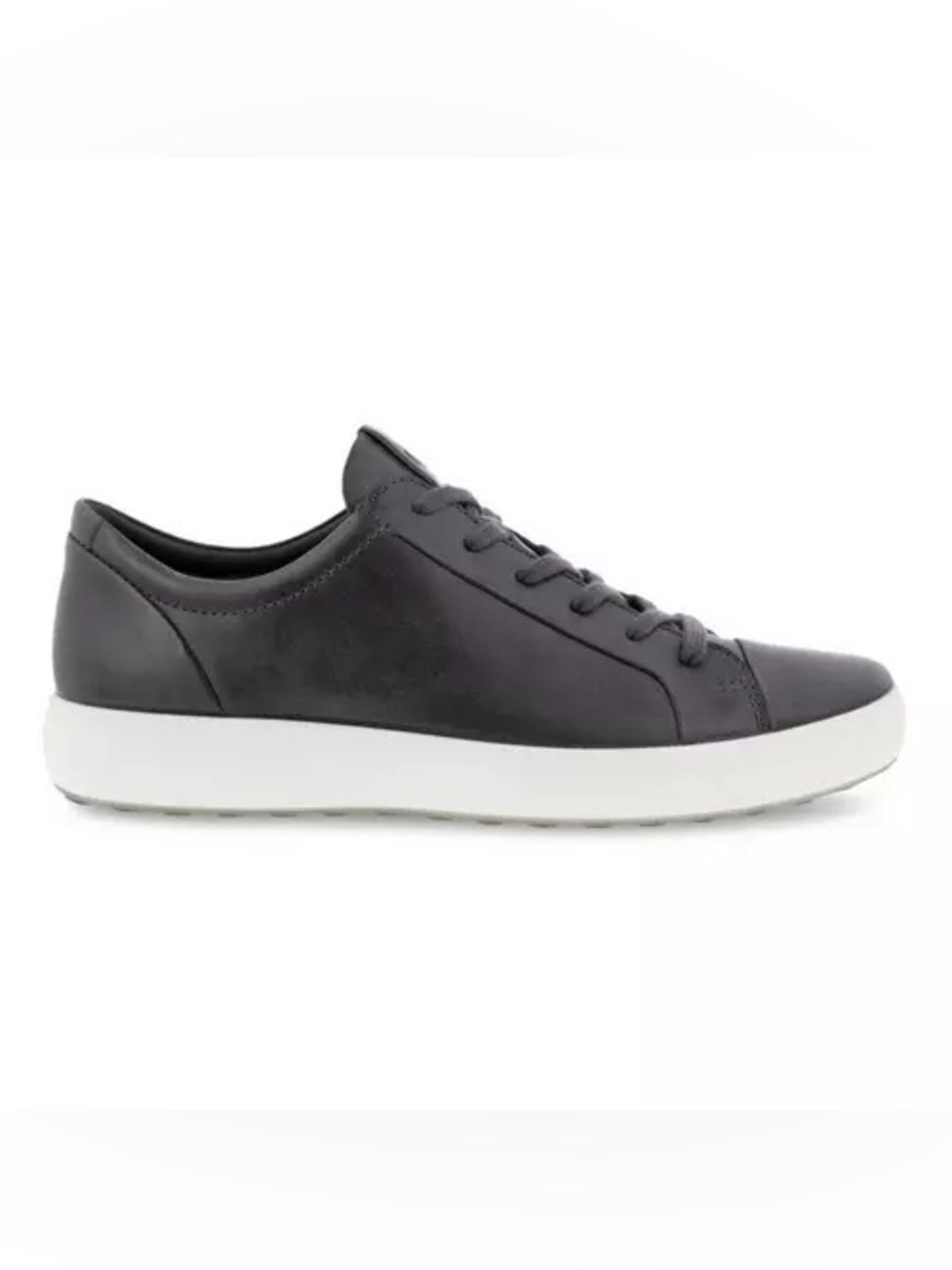 ECCO Soft 7 Men's Low-Top Sneaker Titanium Black Leather White Sole Shoes $200